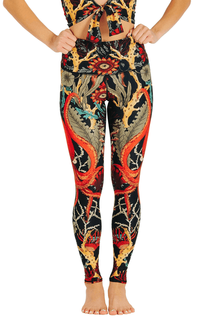 Coral My Name Printed Yoga Leggings by Yoga Democracy