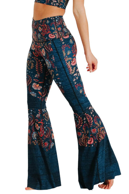 Festival Denim Printed Bell Bottoms by Yoga Democracy