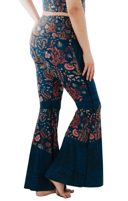 Festival Denim Printed Bell Bottoms by Yoga Democracy