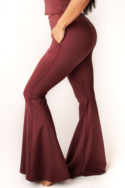 Bell Bottoms 2.0 in Maroon by Yoga Democracy