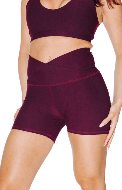 Movement Short in Maroon by Yoga Democracy