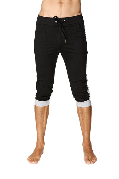 Cuffed Yoga Pants (Black w/Grey) by 4-rth