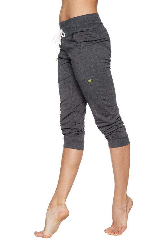 Women's Cuffed Jogger Yoga Pant (Solid Charcoal) by 4-rth